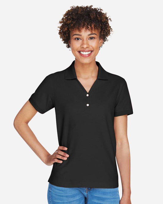 Women's Pima Cotton Premium Polo on model, front