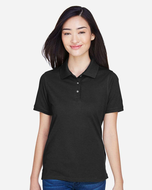 Women's Easy-Care Pique Polo on model, front