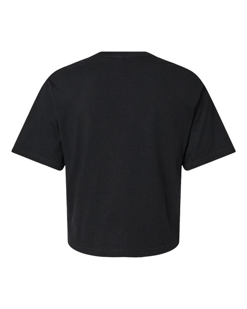 American Apparel Women's Fine Jersey Mid-Length Boxy Tee flat back