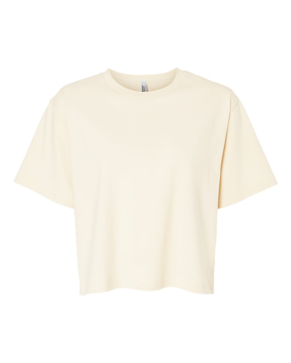 American Apparel Women's Fine Jersey Mid-Length Boxy Tee in Creme - flat front