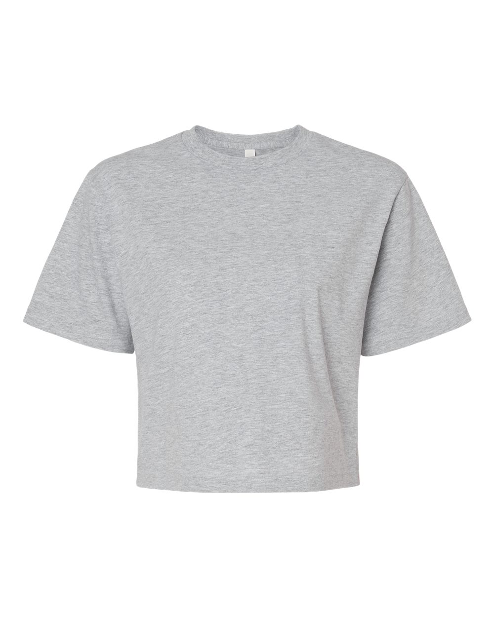 American Apparel Women's Fine Jersey Mid-Length Boxy Tee in Heather Grey - flat front