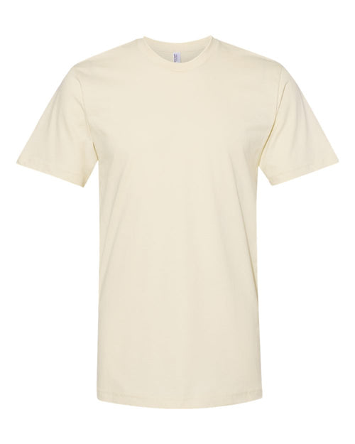 American Apparel Unisex Fine Jersey Tee in Cream - flat front