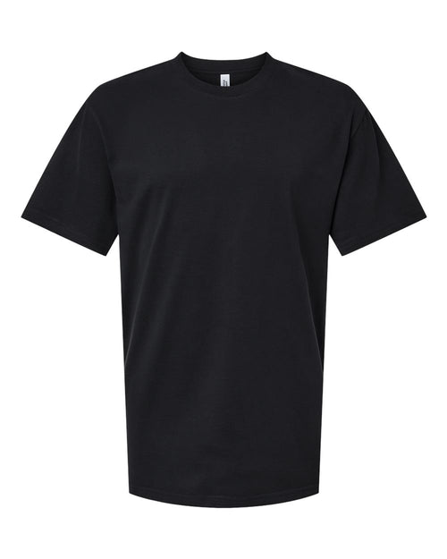 American Apparel Unisex Sueded Tee in Sueded Black - flat front