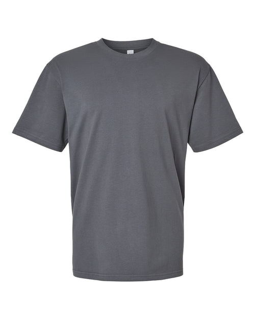 American Apparel Unisex Sueded Tee in Sueded Asphalt - flat front