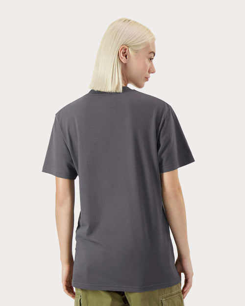 American Apparel Unisex Sueded Tee on model, back