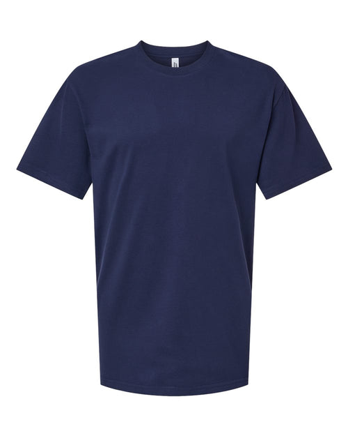 American Apparel Unisex Sueded Tee in Sueded Navy - flat front