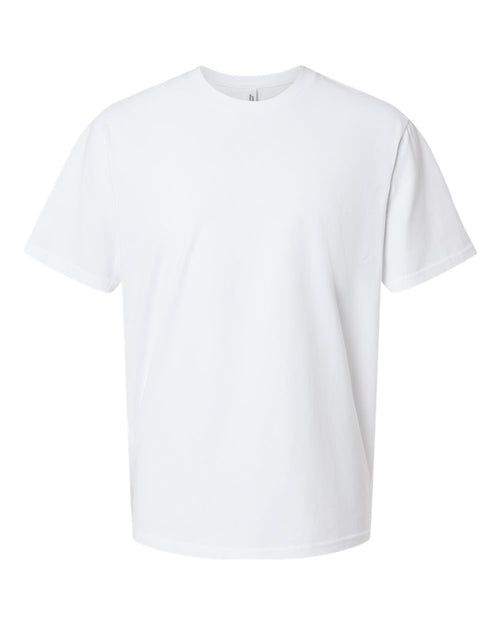 American Apparel Unisex Sueded Tee in Sueded White - flat front