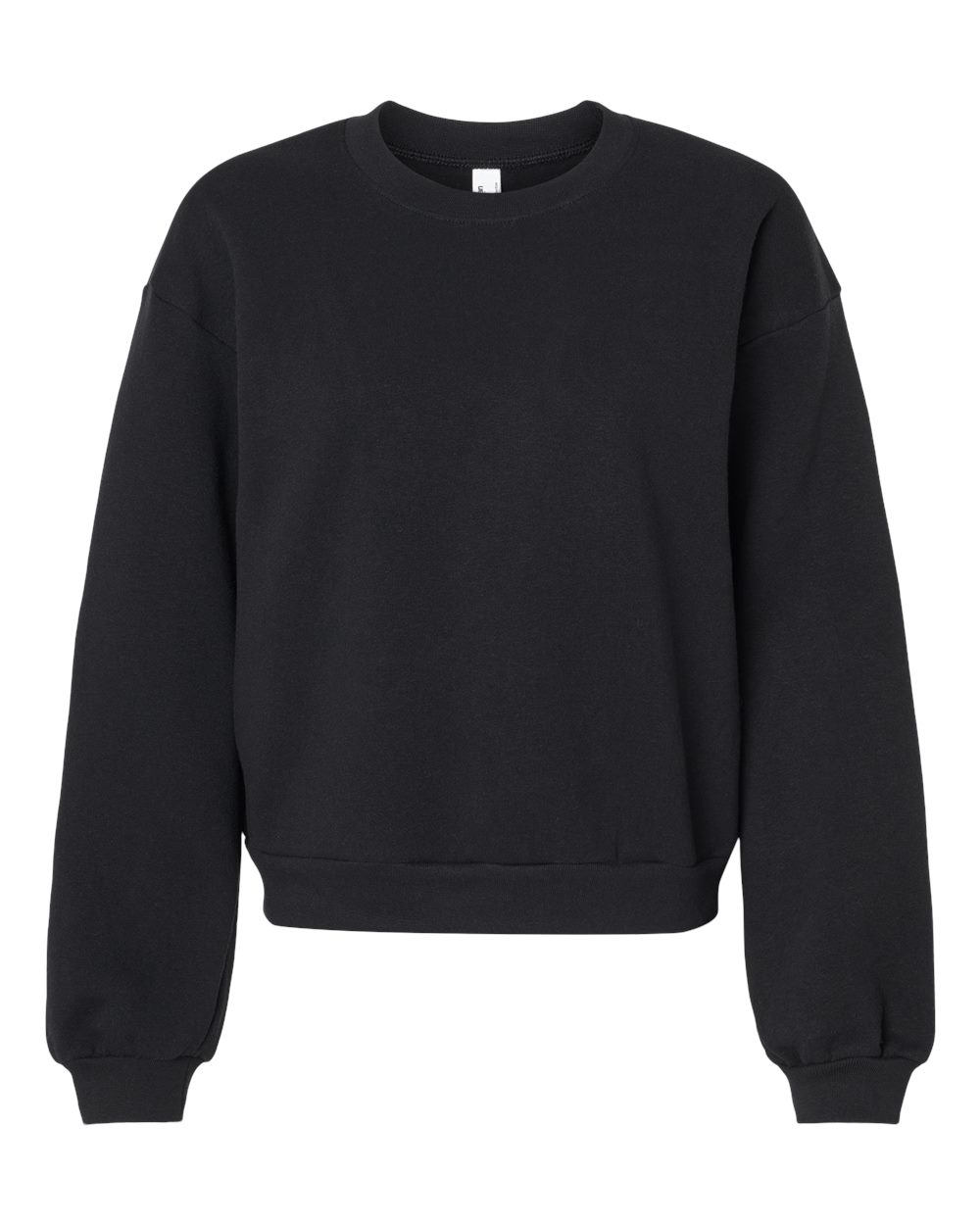 Women's ReFlex Fleece Crewneck Sweatshirt in Black - flat front