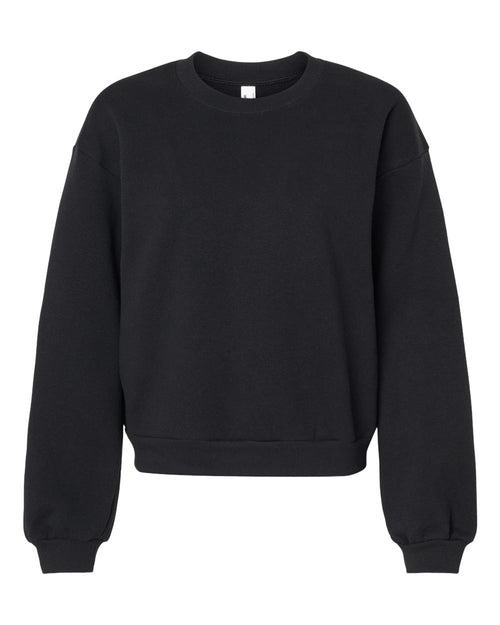 Women's ReFlex Fleece Crewneck Sweatshirt in Black - flat front