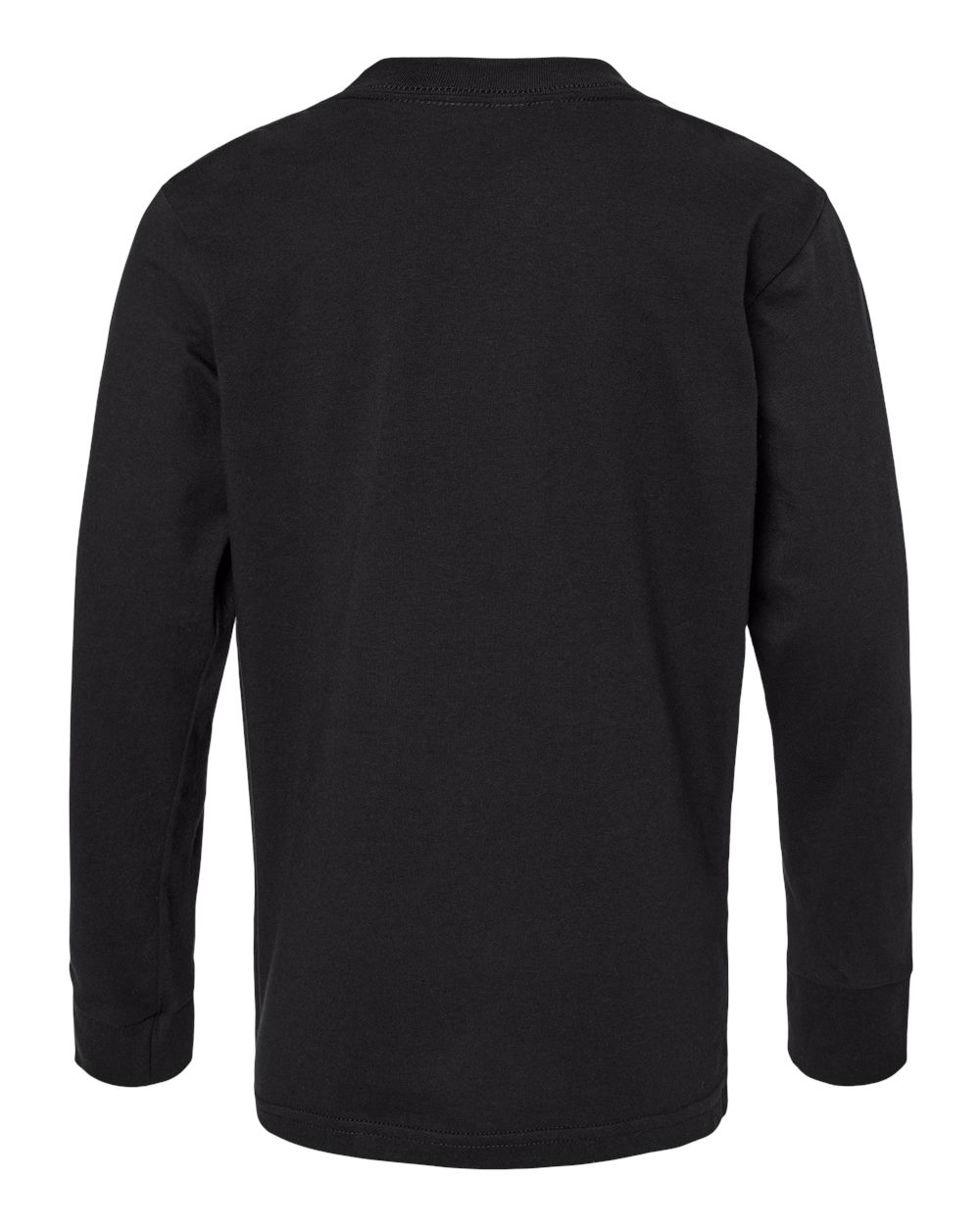 Youth combed cotton long sleeve tee, flat back
