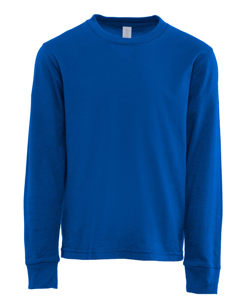 Youth Long Sleeve T-Shirt Combed Cotton Jersey in Royal - flat front