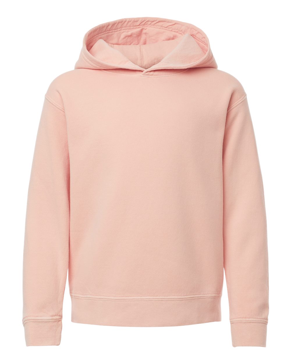 Youth Hoodie Garment-Dyed Lightweight Cotton in Peachy - flat front