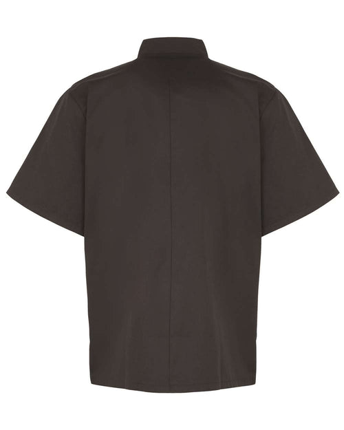 Unisex Ten Studded Front Short Sleeve Chef Coat flat back