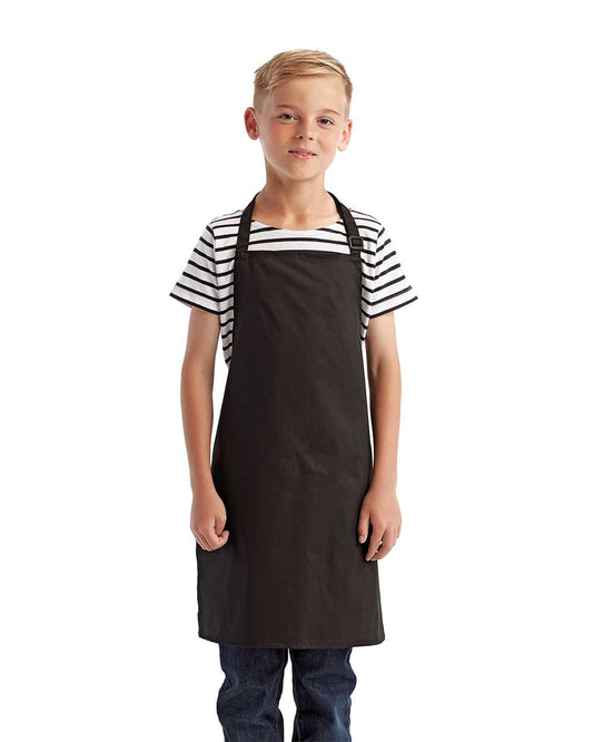 Youth Recycled Apron on model, front