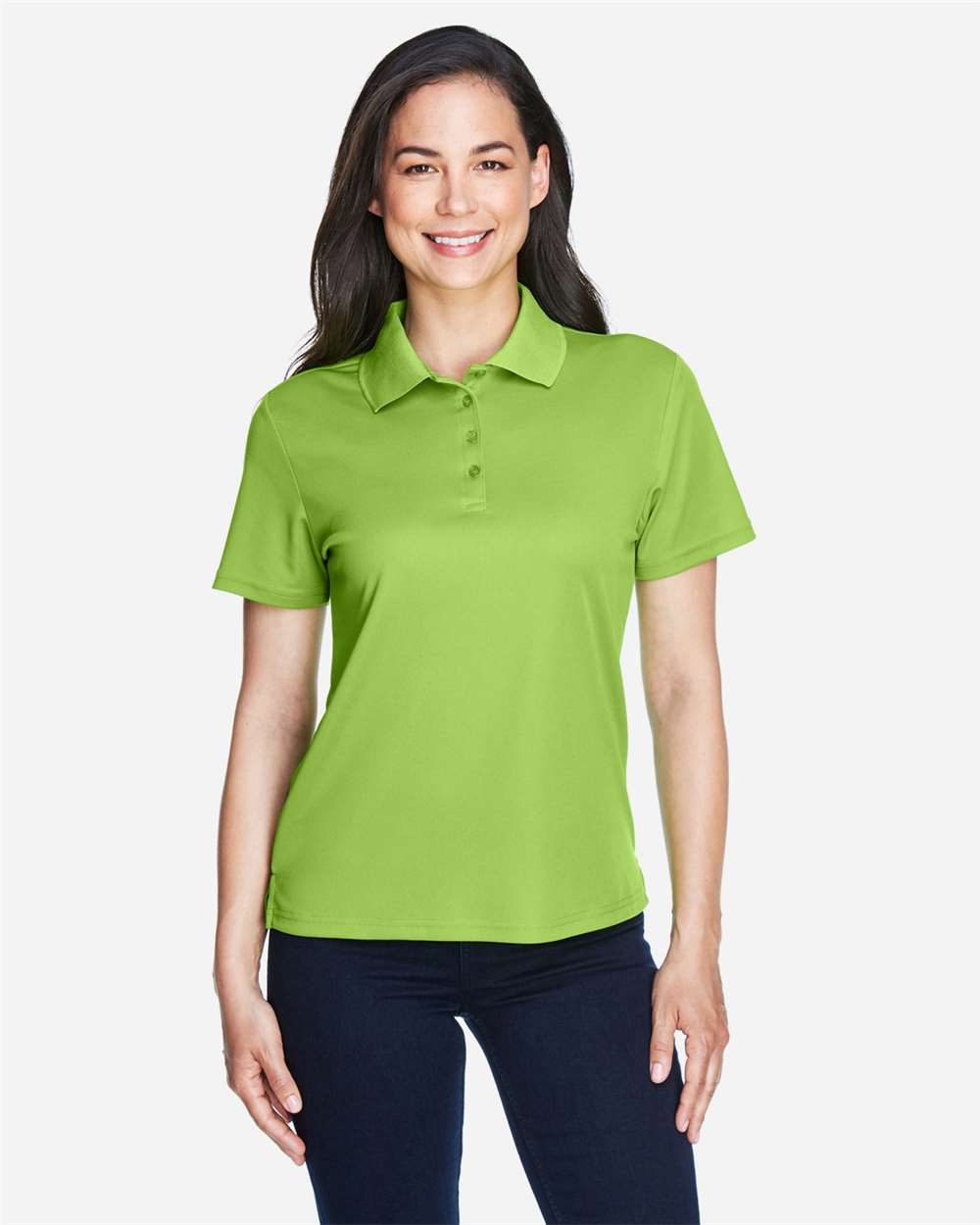 Women's Origin Performance Piqué Polo on model, front