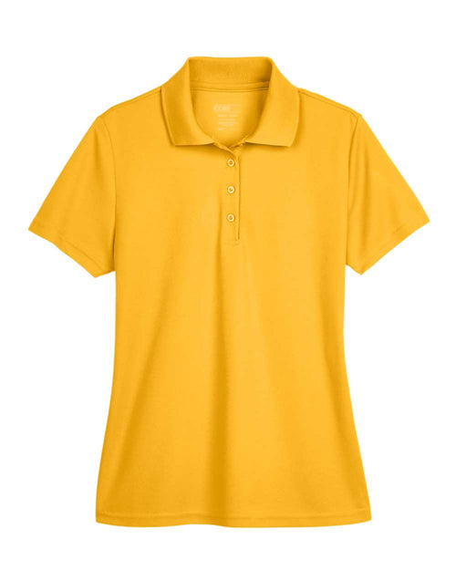 Women's Origin Performance Piqué Polo in Campus Gold - flat front
