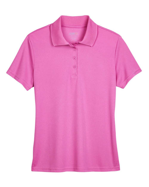 Women's Origin Performance Piqué Polo in Charity Pink - flat front