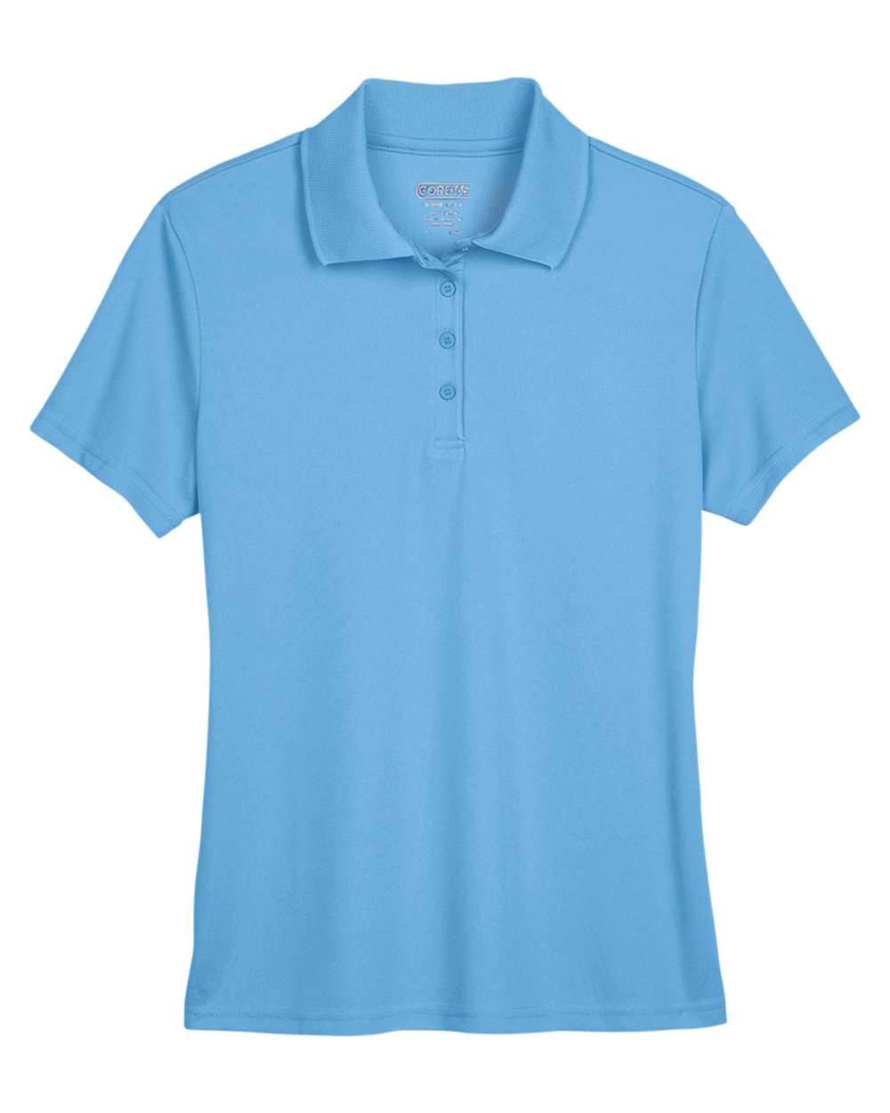 Women's Origin Performance Piqué Polo in Columbia Blue - flat front