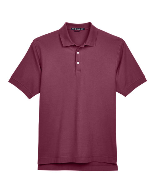 Men's Pima Cotton Premium Polo in Burgundy - flat front