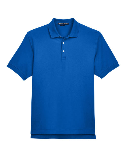 Men's Pima Cotton Premium Polo in French Blue - flat front