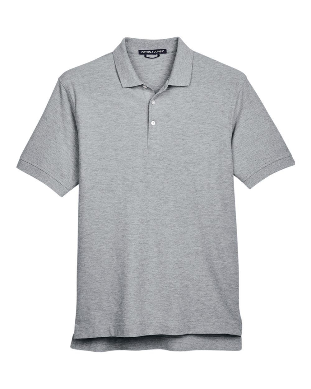 Men's Pima Cotton Premium Polo in Grey Heather - flat front