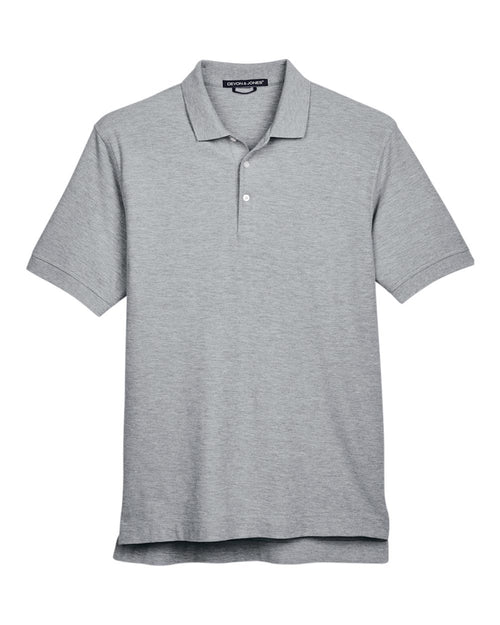 Men's Pima Cotton Premium Polo in Grey Heather - flat front