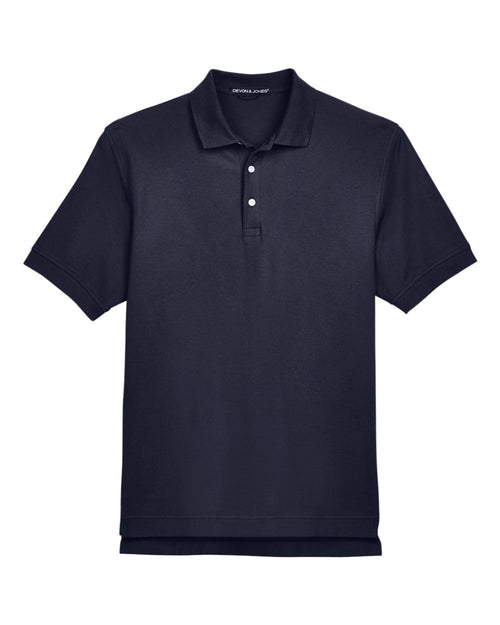 Men's Pima Cotton Premium Polo in Navy - flat front