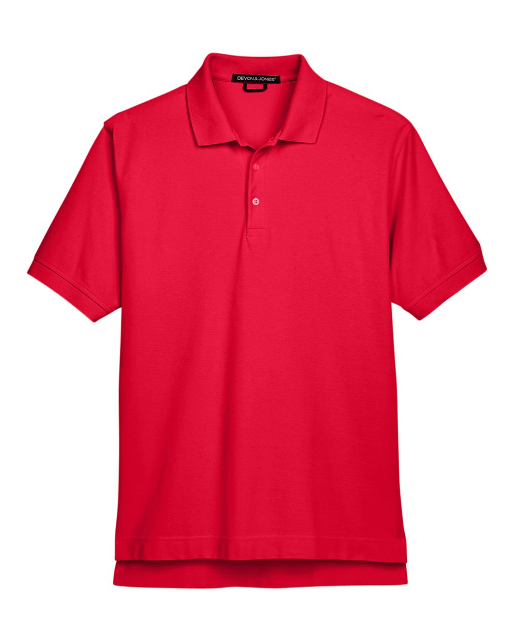 Men's Pima Cotton Premium Polo in Red - flat front