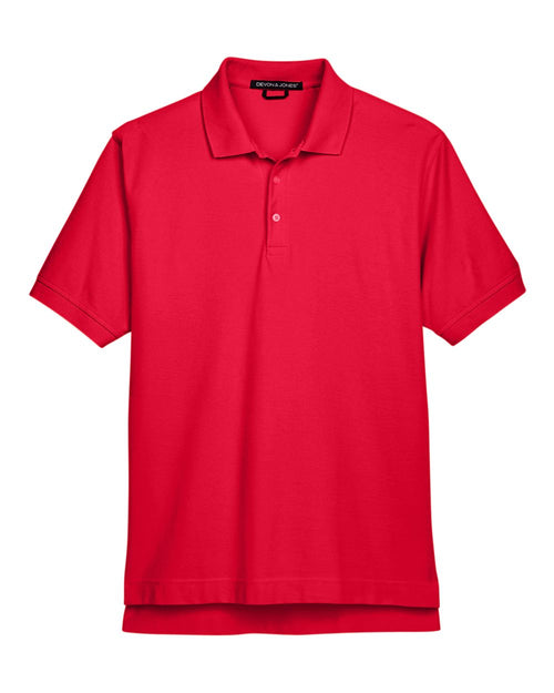 Men's Pima Cotton Premium Polo in Red - flat front