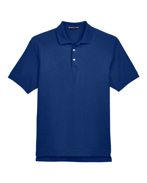 Men's Pima Cotton Premium Polo in True Royal - flat front
