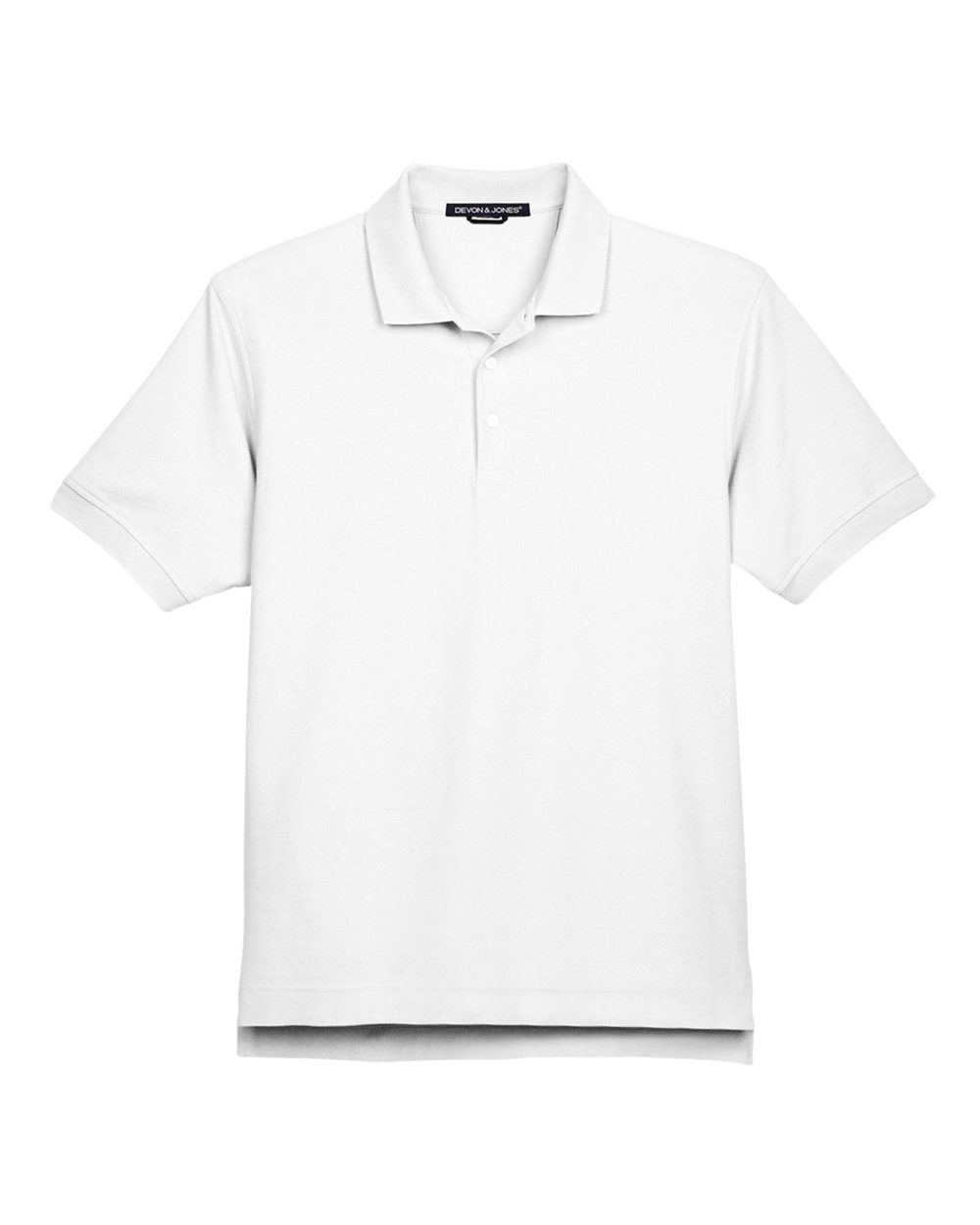 Men's Pima Cotton Premium Polo in White - flat front