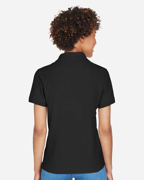 Women's Pima Cotton Premium Polo on model, back