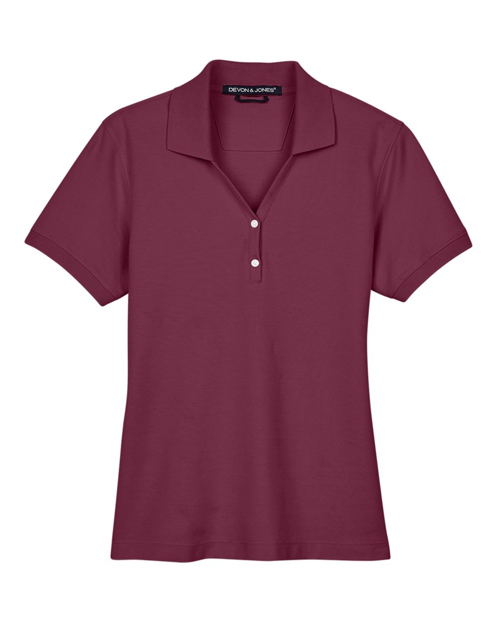 Women's Pima Cotton Premium Polo in Burgundy - flat front