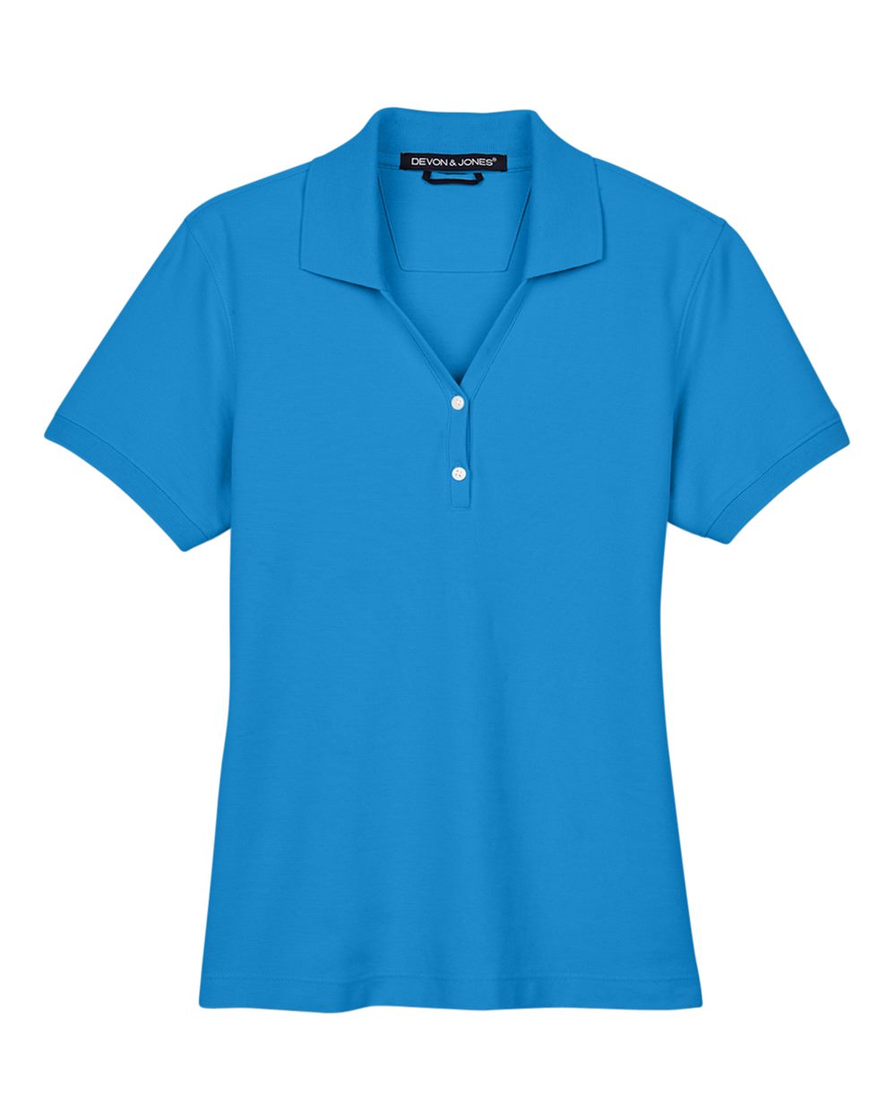Women's Pima Cotton Premium Polo in French Blue - flat front