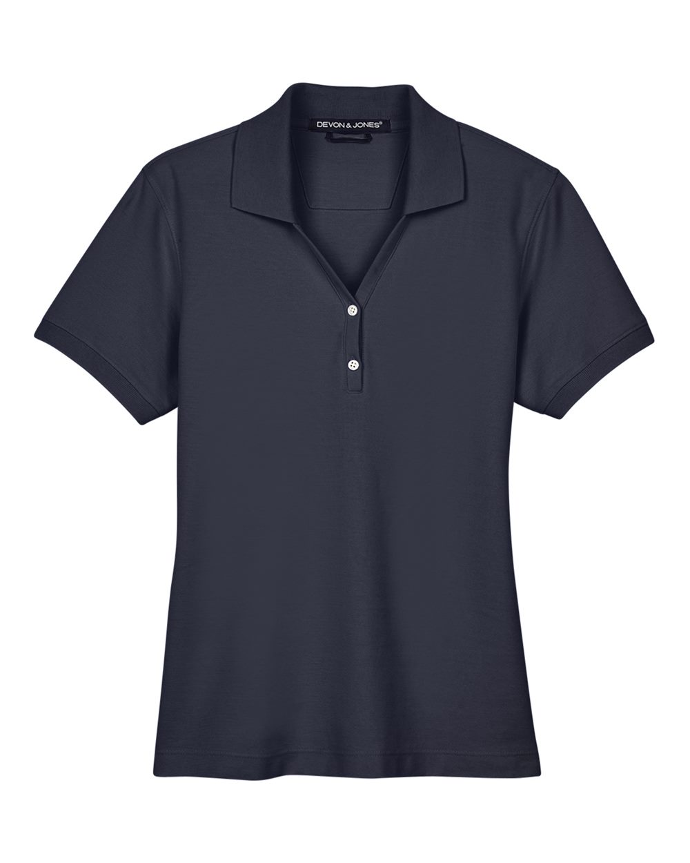Women's Pima Cotton Premium Polo in Navy - flat front