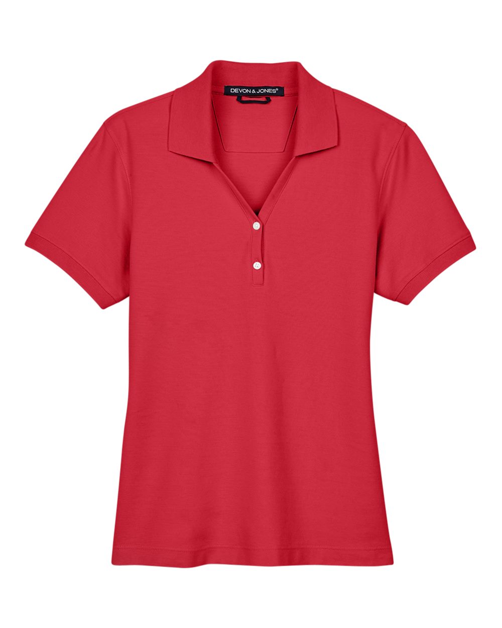 Women's Pima Cotton Premium Polo in Red - flat front