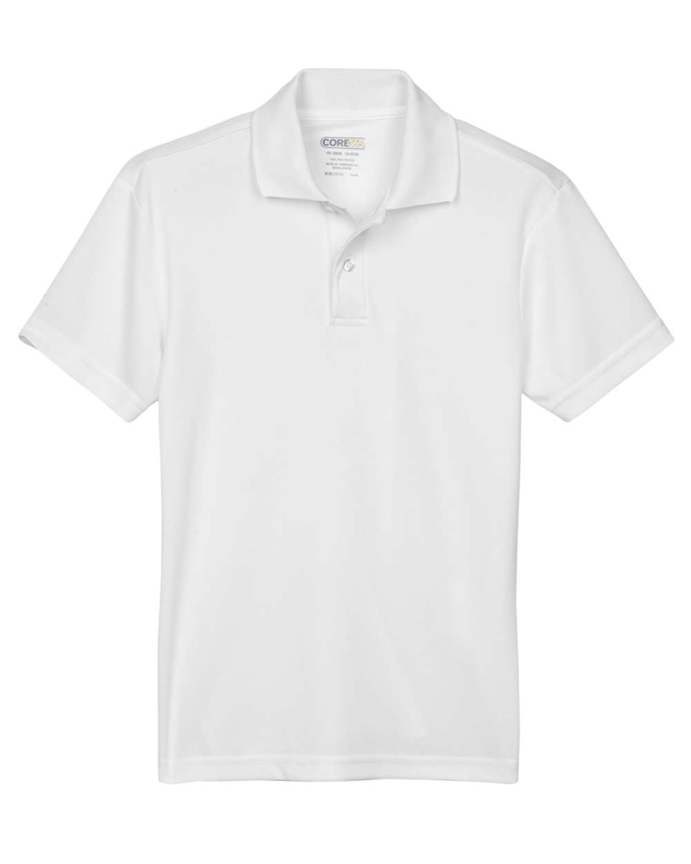 Youth Origin Performance Piqué Polo in White - flat front