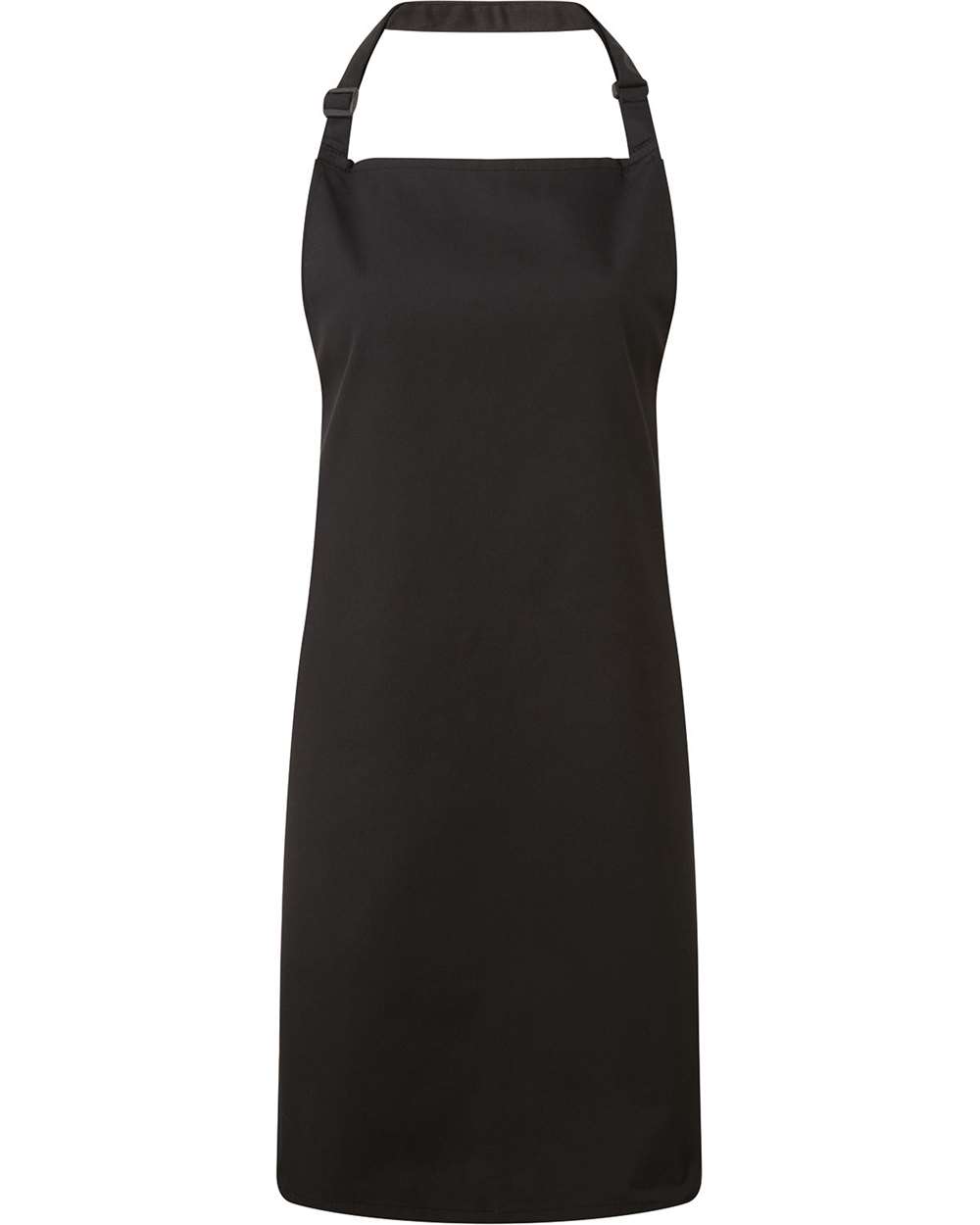 Recycled Bib Apron in Black - flat front