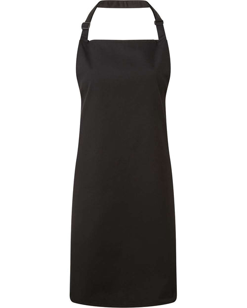 Recycled Bib Apron in Black - flat front