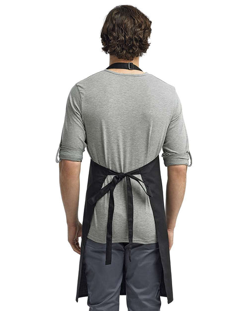 Recycled Bib Apron on model, back