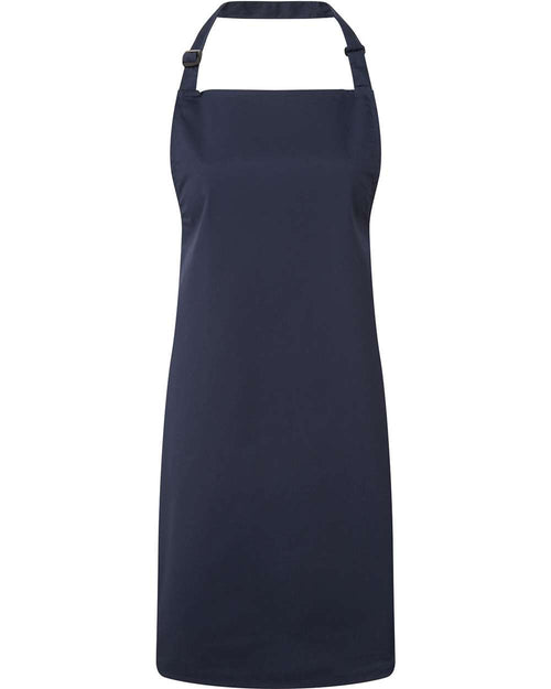 Recycled Bib Apron in Navy - flat front