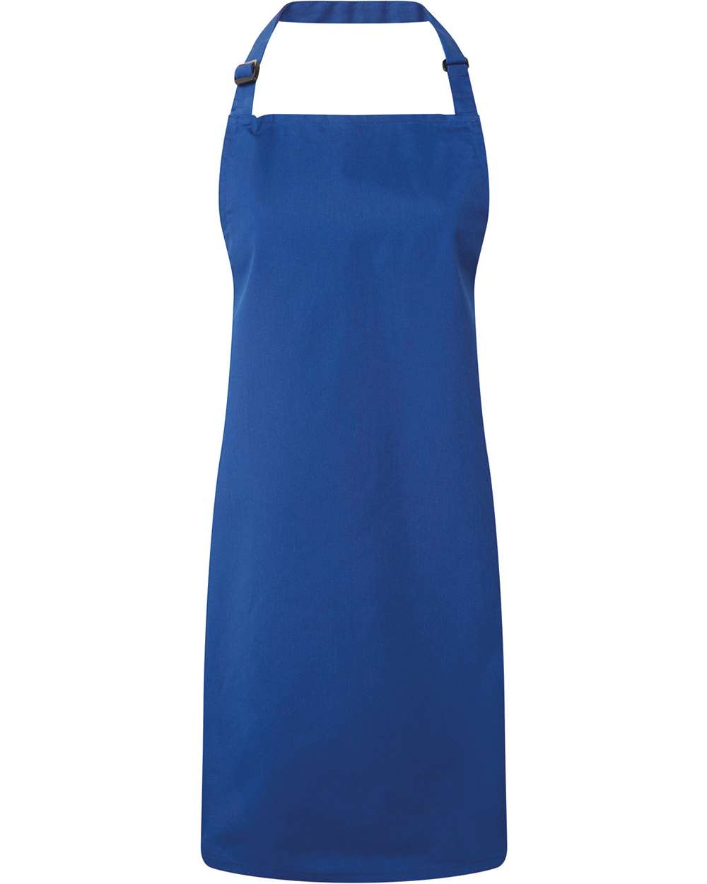 Recycled Bib Apron in Royal - flat front