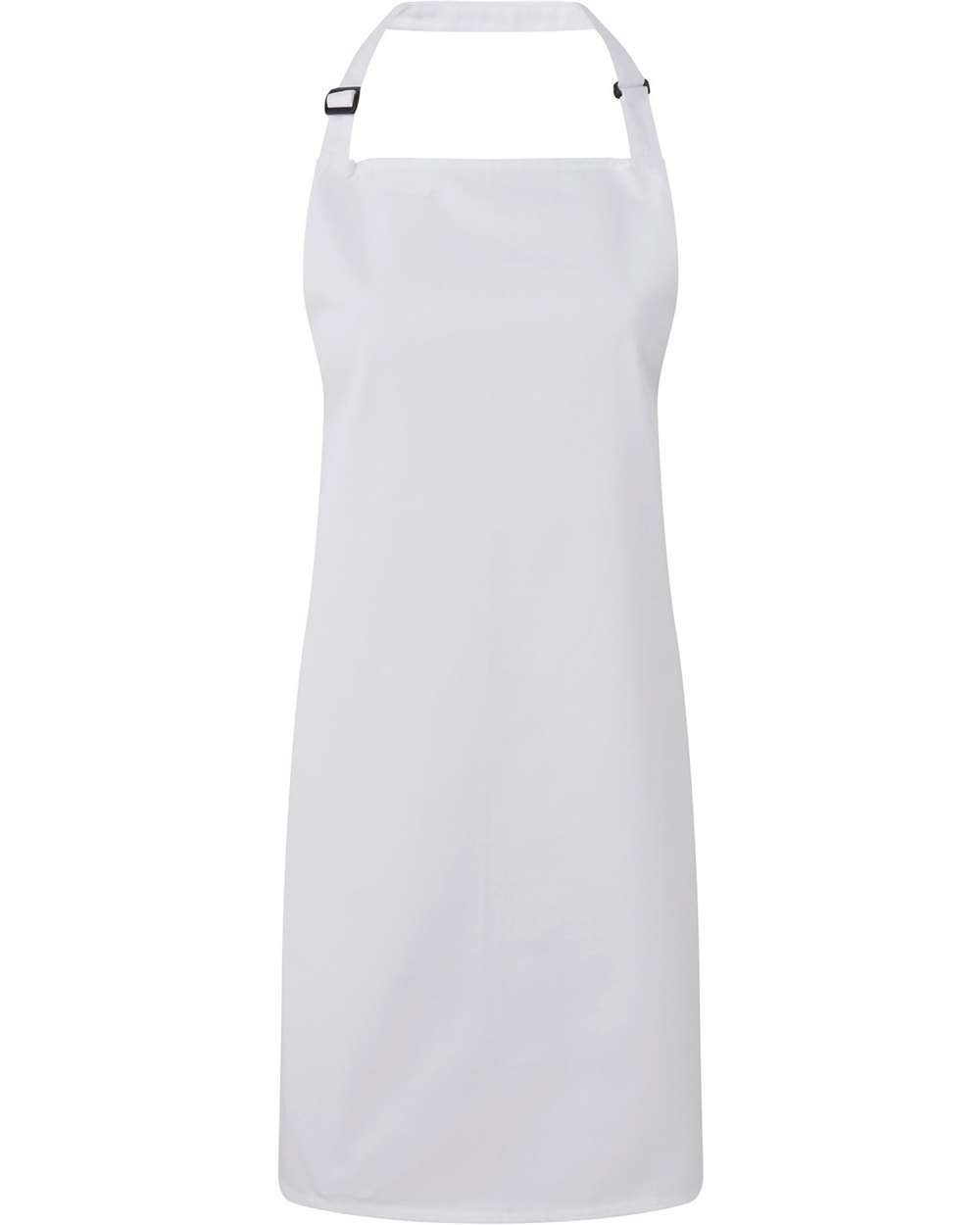 Recycled Bib Apron in White - flat front