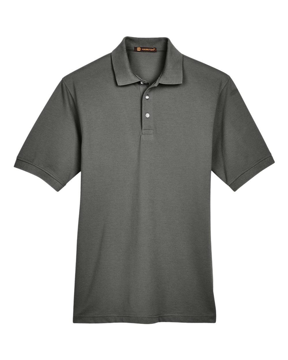 Men's Easy-Care Pique Polo in Charcoal - flat front