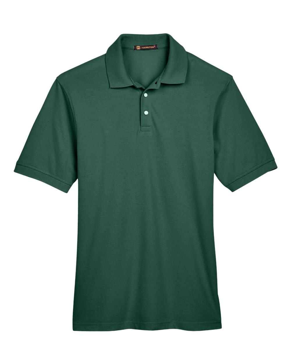Men's Easy-Care Pique Polo in Hunter - flat front