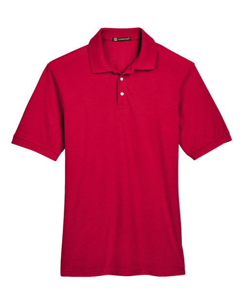 Men's Easy-Care Pique Polo in Red - flat front