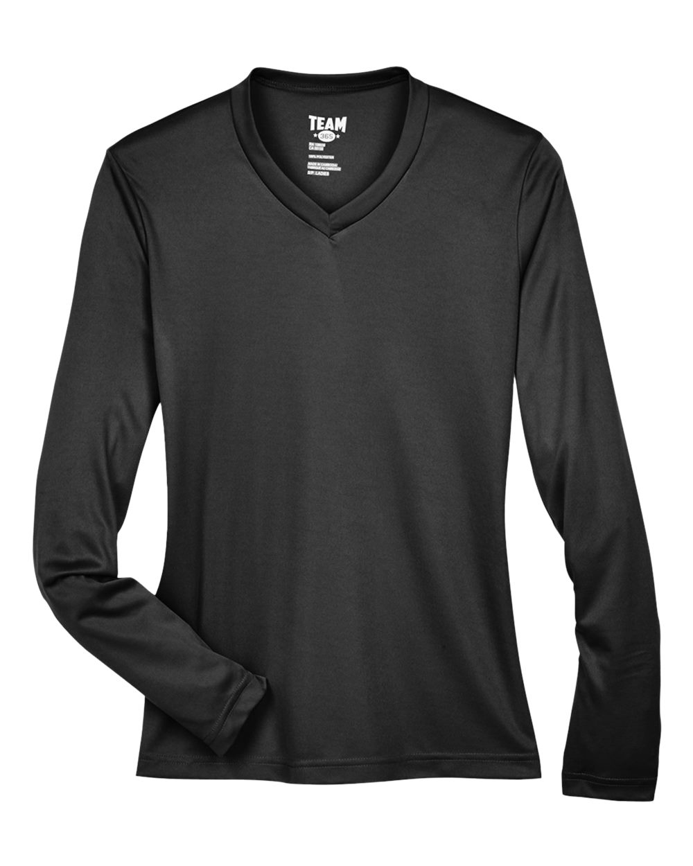Women's Zone Performance Long Sleeve Tee in Black - flat front