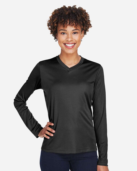Women's Zone Performance Long Sleeve Tee on model, front