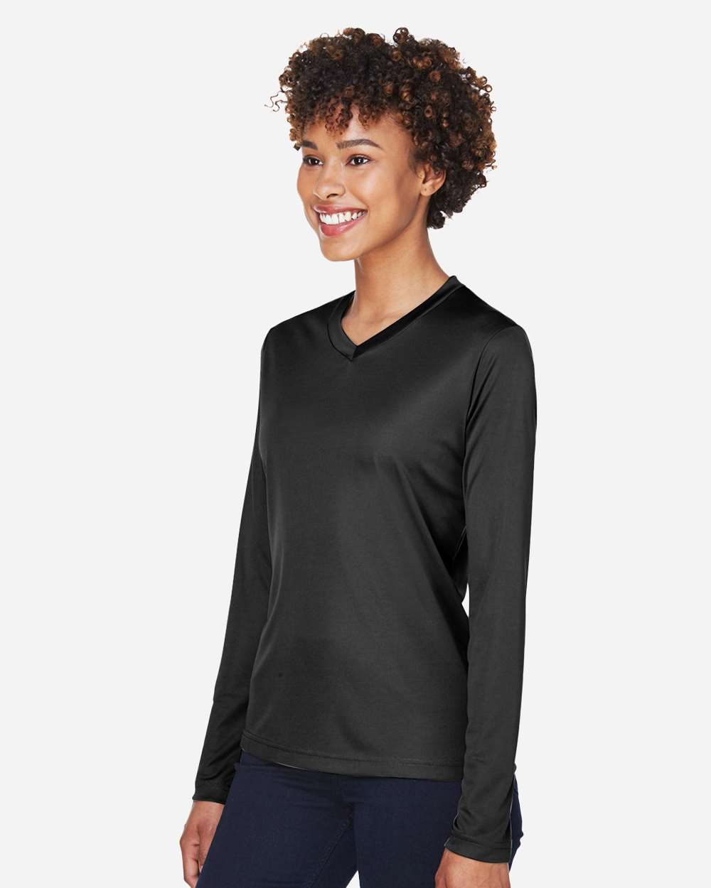 Women's Zone Performance Long Sleeve Tee on model, side