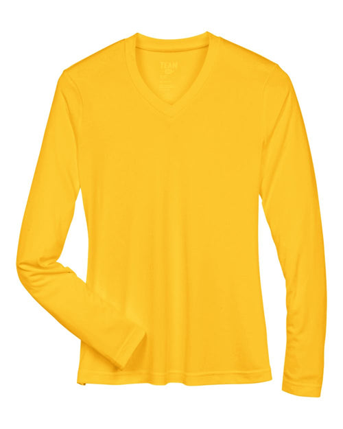 Women's Zone Performance Long Sleeve Tee in Sport Athletic Gold - flat front